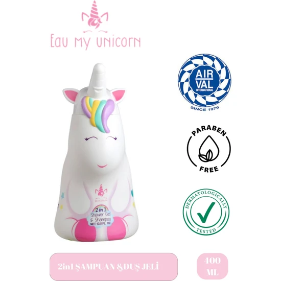 Air-Val Unicorn Ambalajlı Şampuan ve Duş Jeli Büyük Boy 400ML