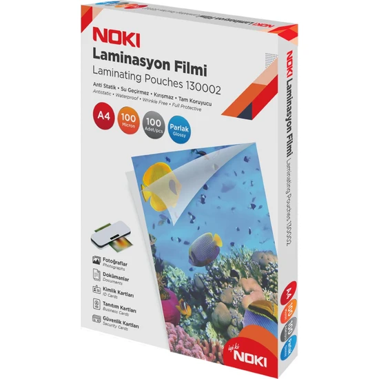 Noki A4 Laminasyon Filmi 100 Mikron 100'lü Paket