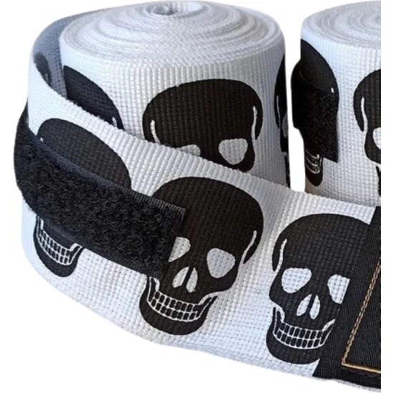 Sporio Boks Bandajı Big Skulls Kuru Kafa 5 Metre Boks Bandajı Beyaz