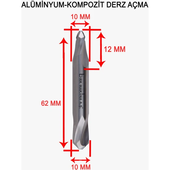 Brk Alüminyum Kompozit Derz Açma Freze 10 mm