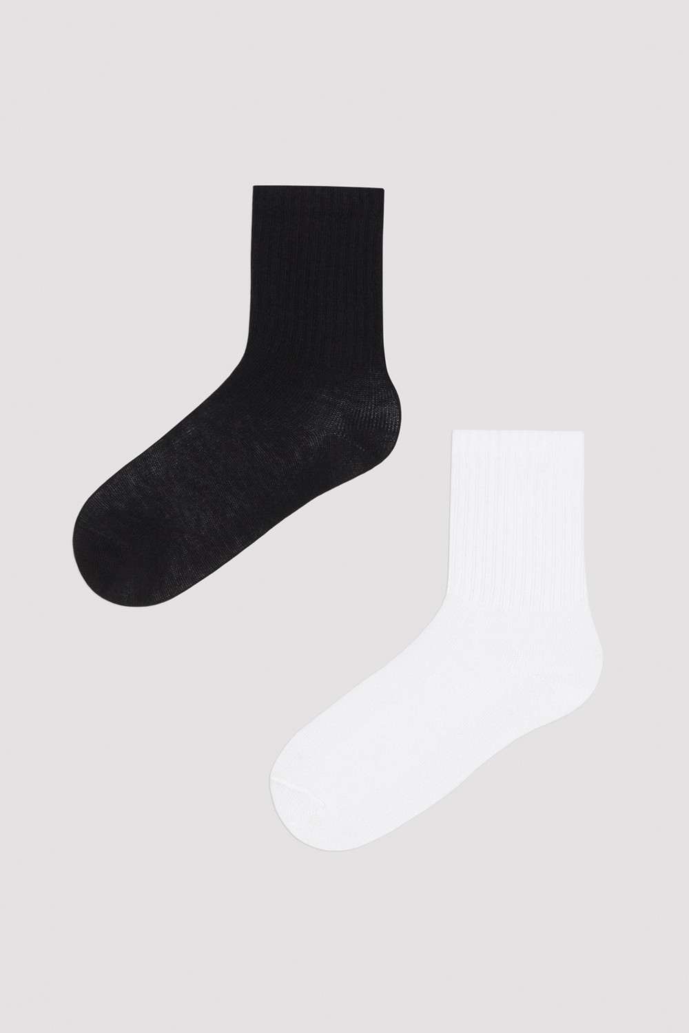 Penti Kız Çocuk Unisex Siyah Beyaz 2 li Tenis Soket Çorap