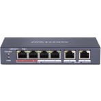 Hıkvısıon 4port 35W Full Poe DS-3E0106P-E/M 10/100 2x-Uplınk Yönetilemez Switch