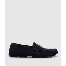 Dolce & Gabbana Blue Suede Moccasins With Metalic Dg Logo