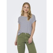Only Onlmoster Stripe S/s O-Neck Top Jrs Noos Kadın T-Shirt