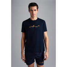 Paul & Shark  Erkek Marka Logolu Pamuklu Normal Kalıp Günlük Lacivert T-Shirt 24411052-013