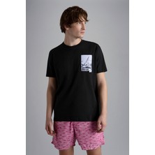 Paul & Shark  Erkek Marka Logolu Pamuklu Normal Kalıp Günlük Haki T-Shirt 24411064-011