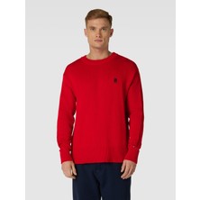 Tommy Hilfiger Erkek Marka Logo Detaylı Regular Fit Uzun Kollu Kırmızı Kazak MW0MW33505-XLG