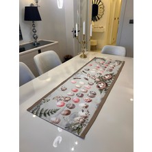 Aydizaynn Paskalya Tavşanlı Yumurtalı Runner Beyaz 43X140 cm Sunum Ranır Sofra Hediyelik Christmas Noel Bayram