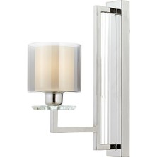 Avonni AP-4285-1K Krom Kaplama Aplik E27 Metal Kristal H: 42 cm, WxD: 15x32 cm
