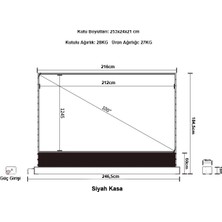 Codegen 212X123 cm Taşınabilir Portatif Elektrikli Pull Up Floor Screen Projeksiyon Perdesi PEX-200