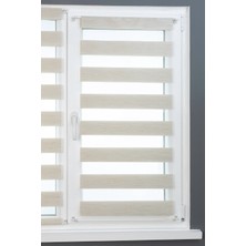 Wenthi Briz Zebra Perde Cam ve Balkon Kapı Perdesi Açık Krem