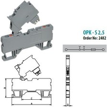 Onka Opk-S 2,5mm² Yay Baskılı Sigortalı Klemens(Cam SİGORTASIZ,LEDSİZ)-2482