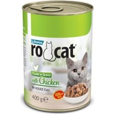 ROCAT Tavuklu Yetişkin Kedi Konservesi 400 gr x 3 Adet