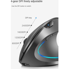 Decisive Kablosuz 2.4g Dikey Dikey Fare Sessiz Rgb Oyun Faresi Ofis Fare Pc Dizüstü Siyah Için Ergonomik (Yurt Dışından)