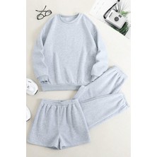 Only Trendwear  Unisex 3'Lu Sweat Short Eşofman Altı Takım