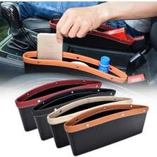 Cdwishbest Siyah Araba Deri Depolama Yarık Koltuk Boşluk Cep Çok Fonksiyonlu Araba Iç Organizatör Bardak Tutucu Space Saver Yuvası Oto Aksesuarları (Yurt Dışından)