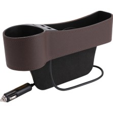 Cdwishbest Açık Kahverengi A Yeterli Dayanıklılık ve Sağlamlık ile Evrensel Araba Koltuğu Boşluk Düzenleyici Yan Cep Saklama Kutusu Kasa Çift USB Şarj Cihazı (Yurt Dışından)