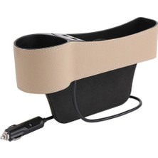 Cdwishbest Açık Kahverengi A Yeterli Dayanıklılık ve Sağlamlık ile Evrensel Araba Koltuğu Boşluk Düzenleyici Yan Cep Saklama Kutusu Kasa Çift USB Şarj Cihazı (Yurt Dışından)