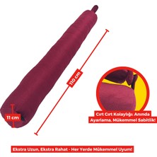 Xpermate Fermuarlı Seyahat Yastığı Cırt Cırtlı Seyahat Boyun Yastıgı Yolculuk Yastıgı 110CM Bordo