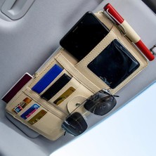 Cdwishbest Kırmızı Araba Styling Vizör Organizatör Güneşlik Saklama Kılıfı Araba Organizatör Güneş Gözlüğü Tutucu Kart Organizatör Bilet Cebi Araba Depolama (Yurt Dışından)