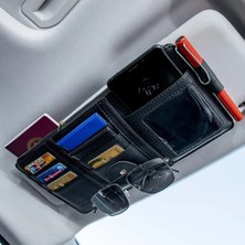 Cdwishbest Kırmızı Araba Styling Vizör Organizatör Güneşlik Saklama Kılıfı Araba Organizatör Güneş Gözlüğü Tutucu Kart Organizatör Bilet Cebi Araba Depolama (Yurt Dışından)
