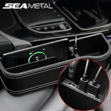 Cdwishbest Sağ Taraf Beyaz Araba Koltuğu Boşluğu Saklama Kutusu Iç Otomatik Çift USB Şarj Cihazı Kablosuz Şarj Oto Koltuğu Yan Düzenleyici Otomobiller Ürünler Aksesuarlar (Yurt Dışından)