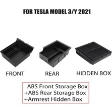 Cdwishbest 3 Adet Abs Tesla Model 3 Model Y Için Konsol Kol Dayama Saklama Kutusu Akın Merkezi Kontrol Organizatör Konteyner Araba Aksesuarları Girin (Yurt Dışından)