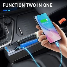 Cdwishbest Kablo Yok x 2 Adet Araba Organizatör Şarj Kablosu ile Araba Koltuğu Boşluk Saklama Kutusu Iosandroidtype C Için Kablo ile Çift USB Bağlantı Noktası Otomatik Istifleme Toplama (Yurt Dışından)