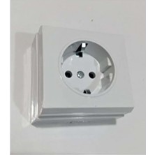 Zirvesan Sıva Üstü Beyaz Topraklı Priz Zirvesan