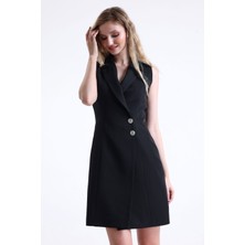 Sense Içi Astarlı Kolsuz Hürrem Uzun Ceket | CKT35288 Siyah