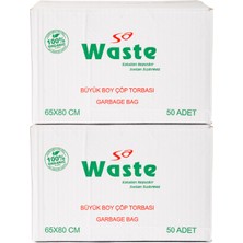 Sa Waste Büyük Boy Çöp Poşeti 65*80 cm 50'li 2 Koli 1000 Adet