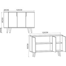 VM VERTEX MOBİLYA Verona 120 cm Konsol, Kahve Köşesi, Tv Ünitesi, Çok Amaçlı Ahşap Ayaklı Konsol Beyaz