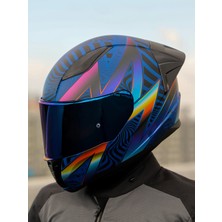 LS2 Rapıd 2 Race Optık Mat Mavi-Mor Kask