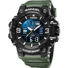 2xudc Ordu Yeşil Smael 8049 Lüks Marka Smael Izle Erkek Saat 5ATM Suya Dayanıklı Erkek Dijital Kuvars Erkek Spor Saat Smael Kutusu ile (Yurt Dışından)