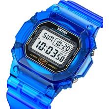 2xudc Beyaz Dijital Saat Skmei 1999 Özel Reloj De Hombre Le Işık Izle 50M Kol Saatleri Şeffaf Bantlı Erkekler Için LED Dijital Spor Saatler (Yurt Dışından)