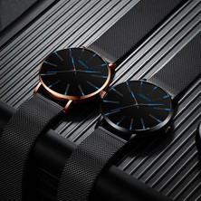 2xudc C14 Erkekler 2021 Minimalist Erkek Moda Ultra Ince Saatler Basit Erkekler Iş Paslanmaz Çelik Hasır Kemer Kuvars Izle Relogio (KWT2236) (Yurt Dışından)