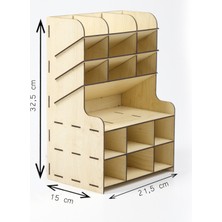 Notpa Çapraz 9+9 Raflı Masaüstü Kalemlik Organizer  Ev ve Ofis Malzemeleri Saklama Rafı