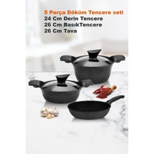 Cvs Dn 20030 5 Parça Döküm Granit Tencere Seti (24-26-26 cm )