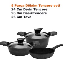 Cvs Dn 20030 5 Parça Döküm Granit Tencere Seti (24-26-26 cm )