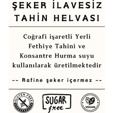 Mendos Rafine Şeker İlavesiz - Sade Tahin Helvası (Coğrafi Işaretli Yerli Fethiye Tahini - Hurma Suyu) 500 gr