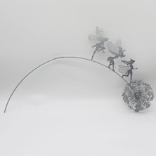 Luoditong Shop Bir Stil Bahçe Dekoratif Kazık Periler ve Karahindiba Birlikte Dans Metal Bahçe Yard Sanat Dekor Çim Heykel Dekor (Yurt Dışından)