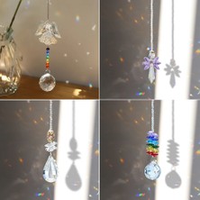 Luoditong Shop No.7 Tarzı Kristal Güneş Işığı Yakalayıcı Metal Melek Asılı Prizma Süs Kolye Ev Perde Bahçe Araba Dekor Için (Yurt Dışından)