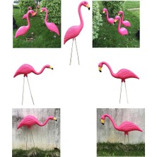Luoditong Shop Yukarıya Bakma Stili 3 Çeşit Pembe Plastik Flamingo Yard Bahçe Çim Balkon Dekoru Gerçekçi Hayvan Süsleri (Yurt Dışından)