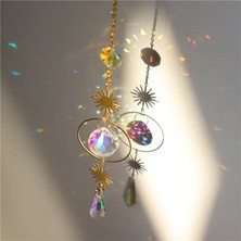 Luoditong Shop Çiçek Stili Kristal Suncatcher Gökkuşağı Asılı Prizma Süs Kolye Ev Bahçe Dekorasyonu Açık Araba Dekor Kristal Windchime Kolye (Yurt Dışından)