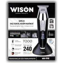 WISON RenkStore WS-772 Profesyoneller Için 7000 Rpm Sıfıra Yakın Kesim Saç Sakal Ense Çizim Tıraş Makinesi