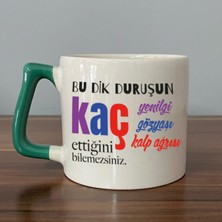 Mor Mürekkep Bu Dik Duruşun Baskılı Kadınlar Günü Yeşil Kulplu D Kupa
