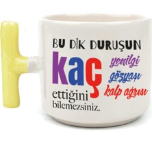 Mor Mürekkep Bu Dik Duruşun Baskılı Kadınlar Günü Sarı Kulplu T Kupa