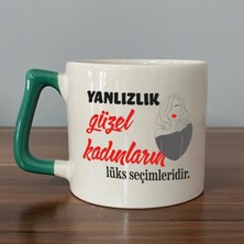 Mor Mürekkep Yalnızlık Güzel Kadınların Lüks Seçimleridir Baskılı Kadınlar Günü Yeşil Kulplu D Kupa