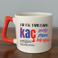 Mor Mürekkep Bu Dik Duruşun Baskılı Kadınlar Günü Turuncu Kulplu D Kupa