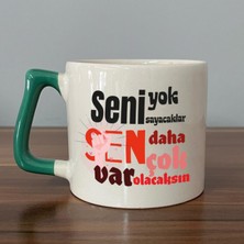 Mor Mürekkep Seni Yok Sayacaklar Baskılı Kadınlar Günü Yeşil Kulplu D Kupa